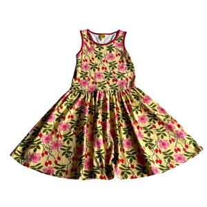 Duns Sweden Organic Cotton Skater Sleeveless Cherries Circle Dress sz 12-13